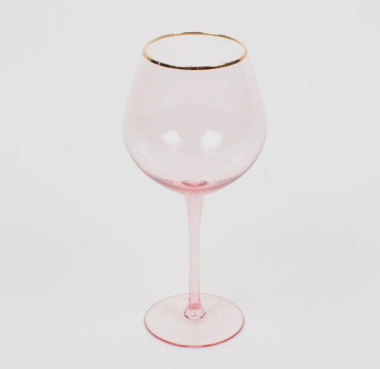 Pink wine glass