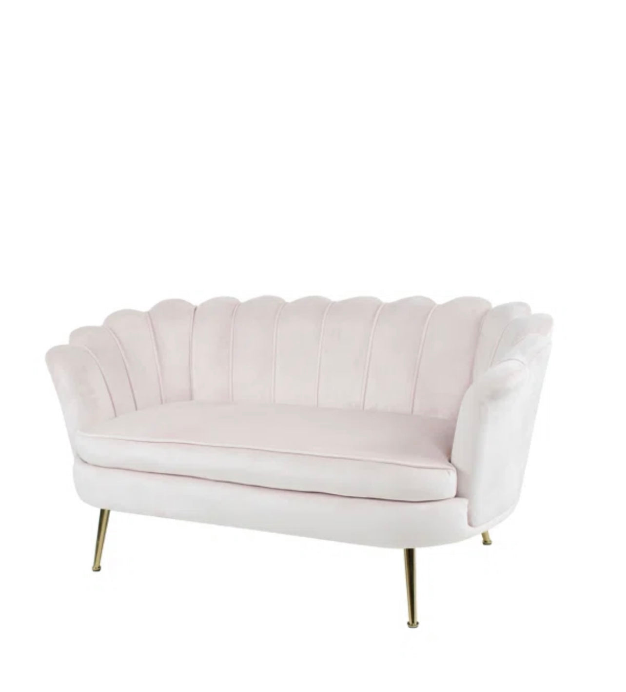 Pink velvet sofa