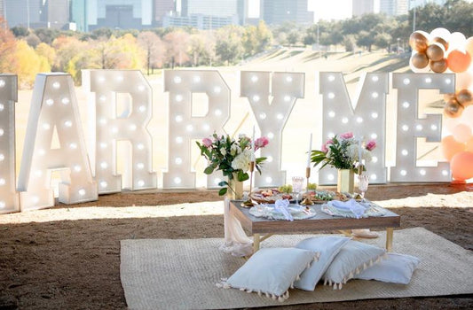 "Marry Me" Marquee Letters