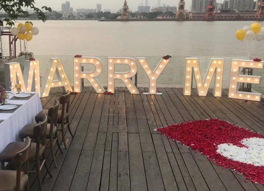 "Marry Me" Marquee Letters