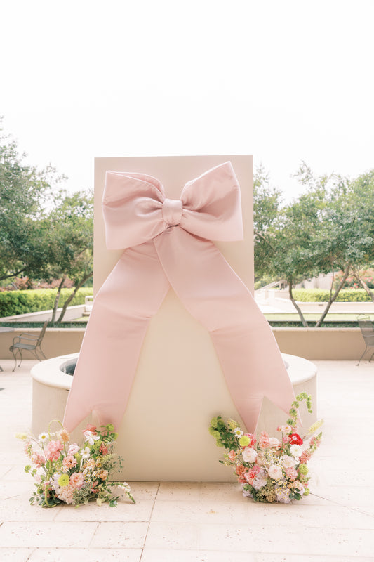 Backdrop with pink bow